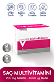 NOVOART Biotin & Keratin (HİDROLİZE KOLLAJEN, BİTKİSEL EKSTRELER, ÇİNKO, VİTAMİNLER) Saç Vitamini 60 Tablet